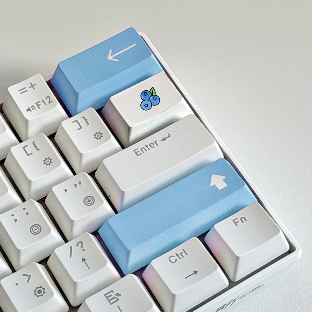 Blueberry Bliss blue PBT accent and modifier keycap set
