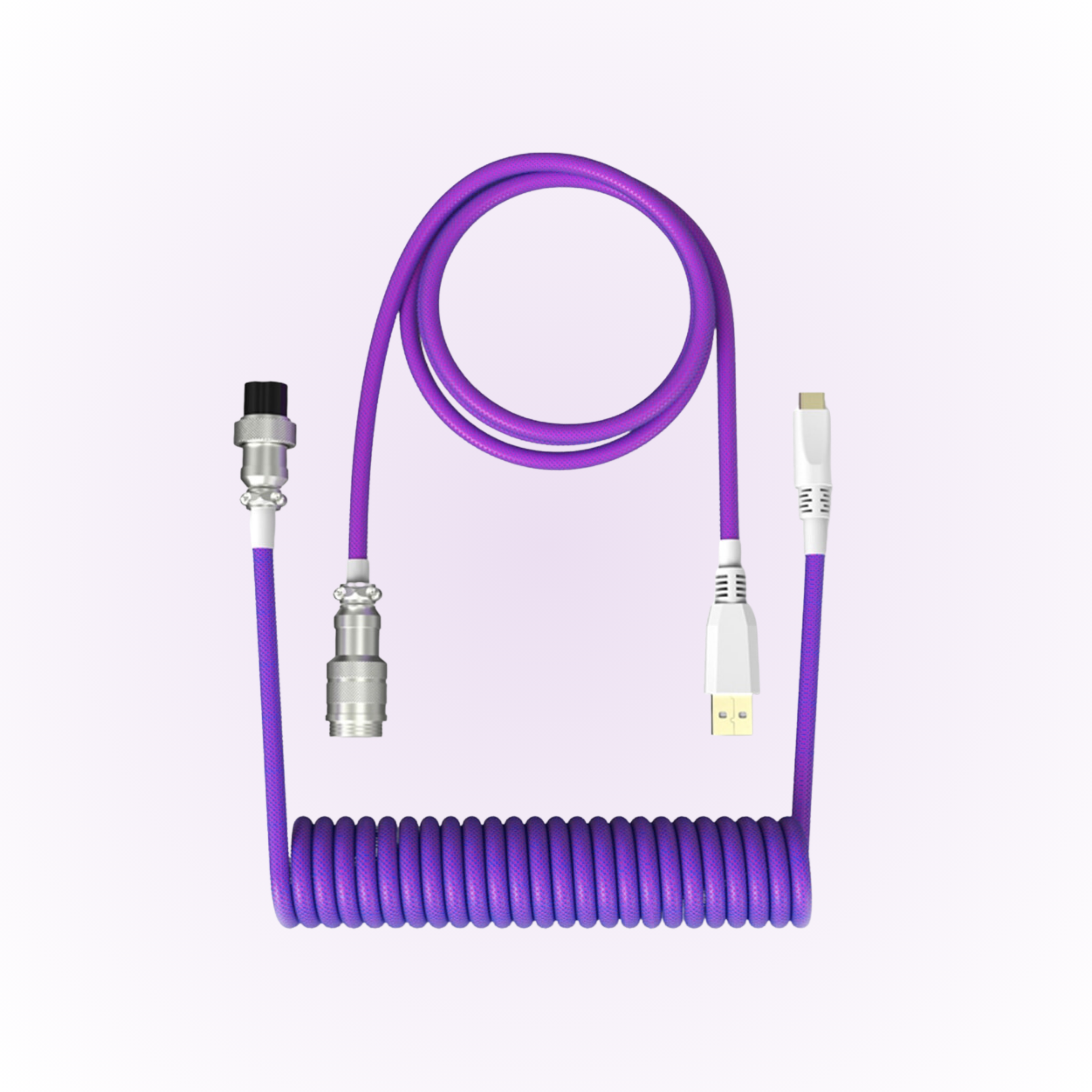 purple mechanical keyboard coiled cable