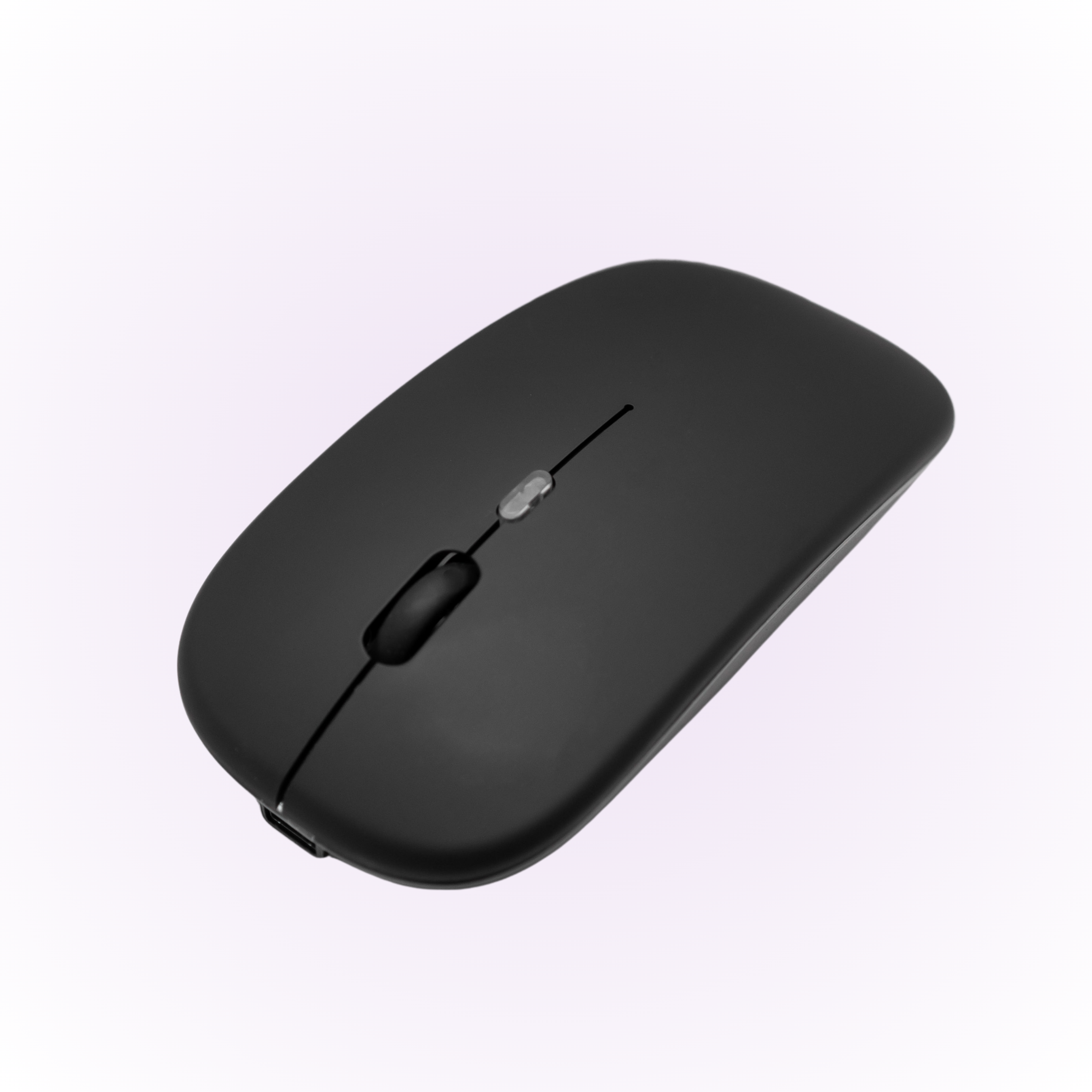 black bluetooth mouse on white background