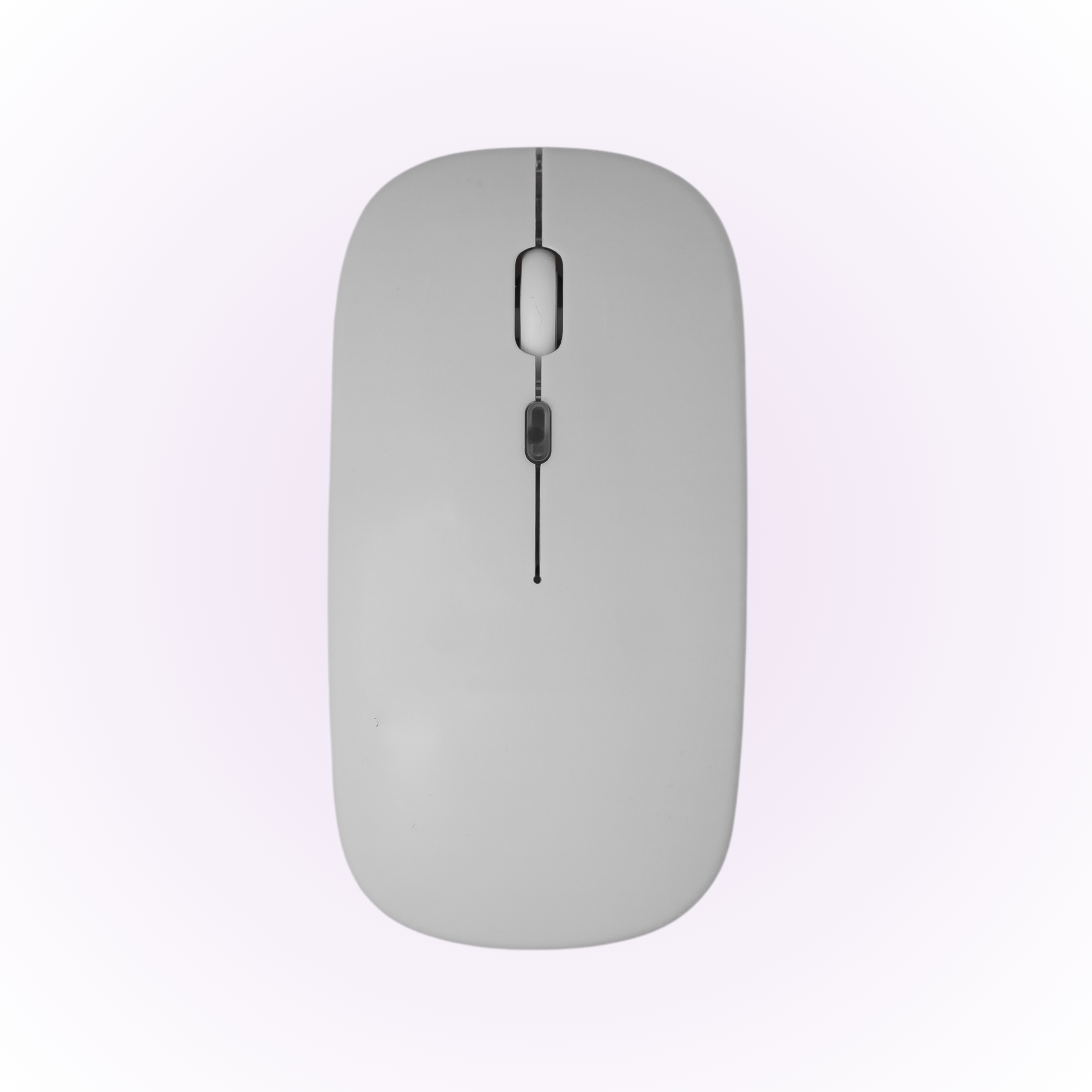 straight white bluetooth mouse pointing up on white background