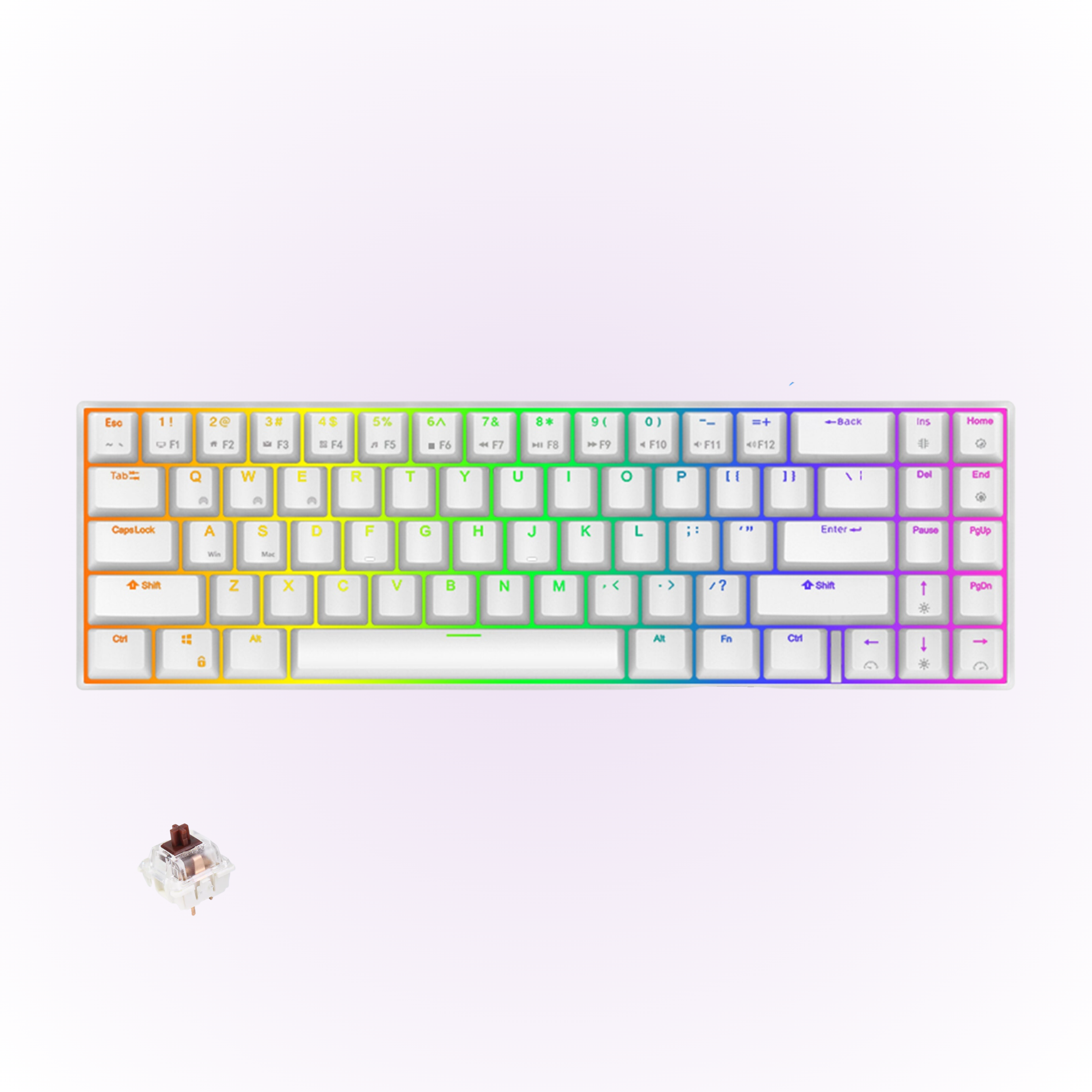 white rk71 mechanical keyboard with brown switches