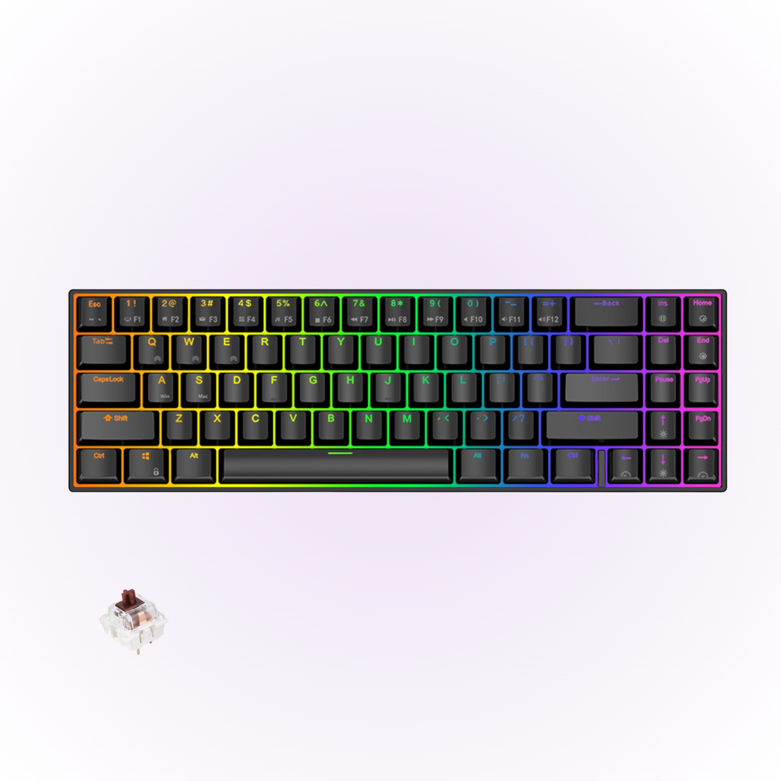 black rk71 mechanical keyboard with brown switches