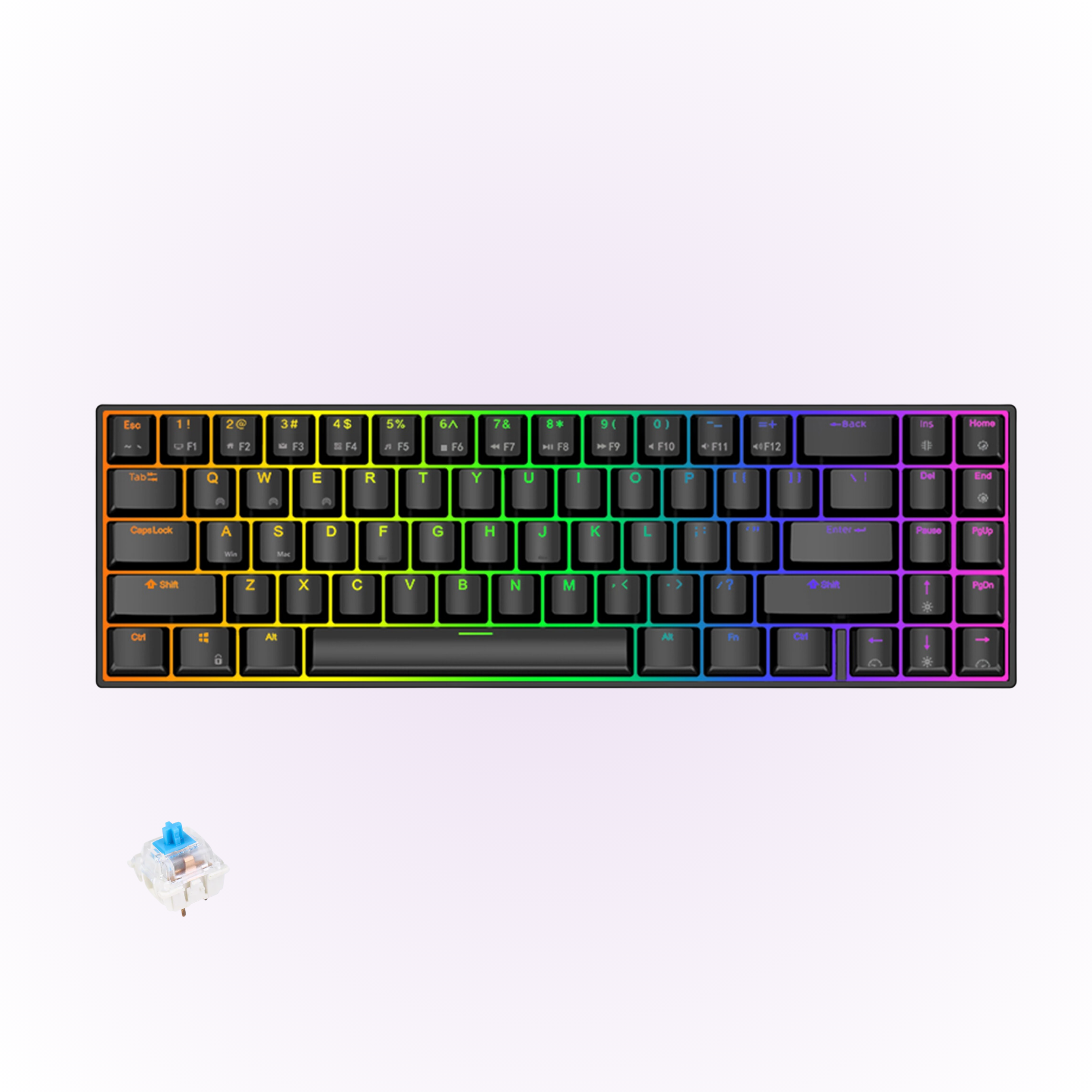 black rk71 mechanical keyboard with blue switches