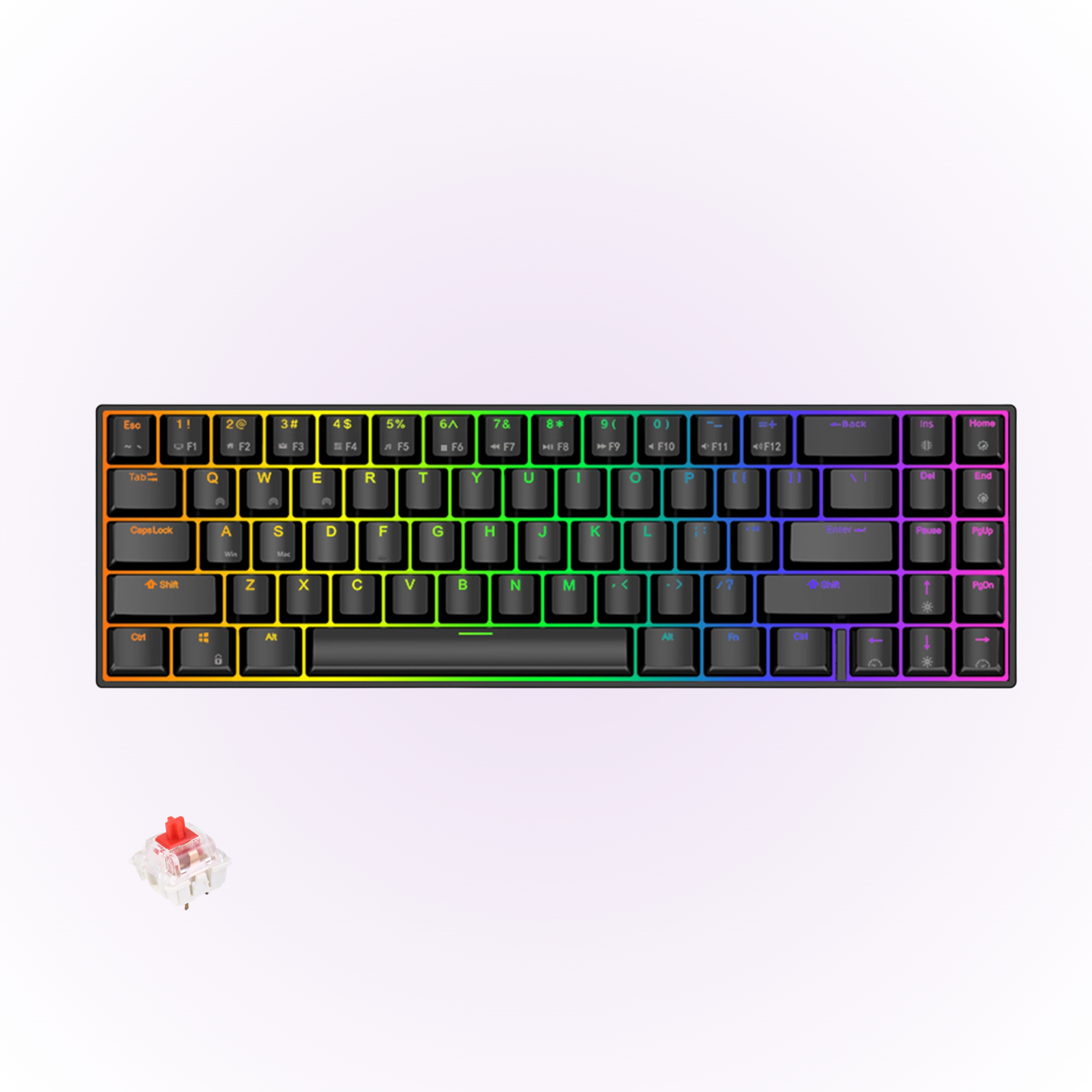 black rk71 mechanical keyboard with red switches