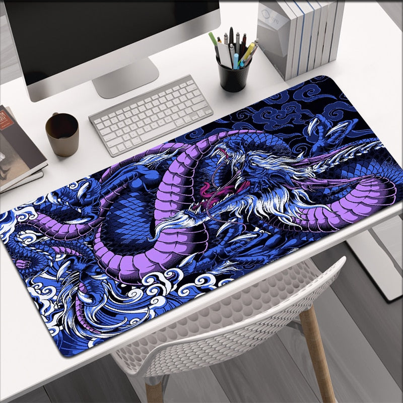 blue and purple Chinese style dragon mousepad
