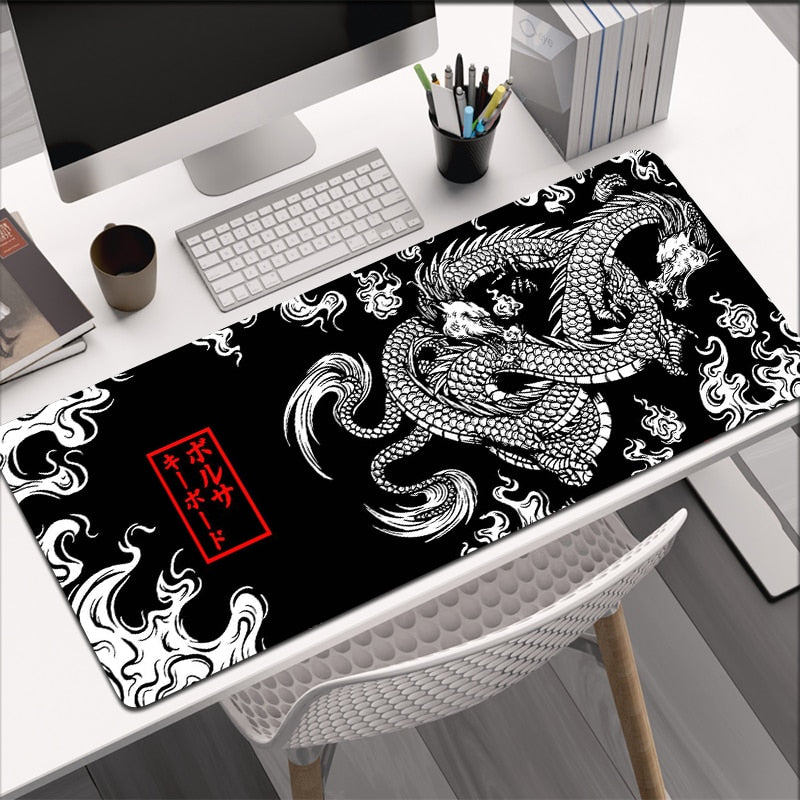 black and white Chinese dragon mousepad