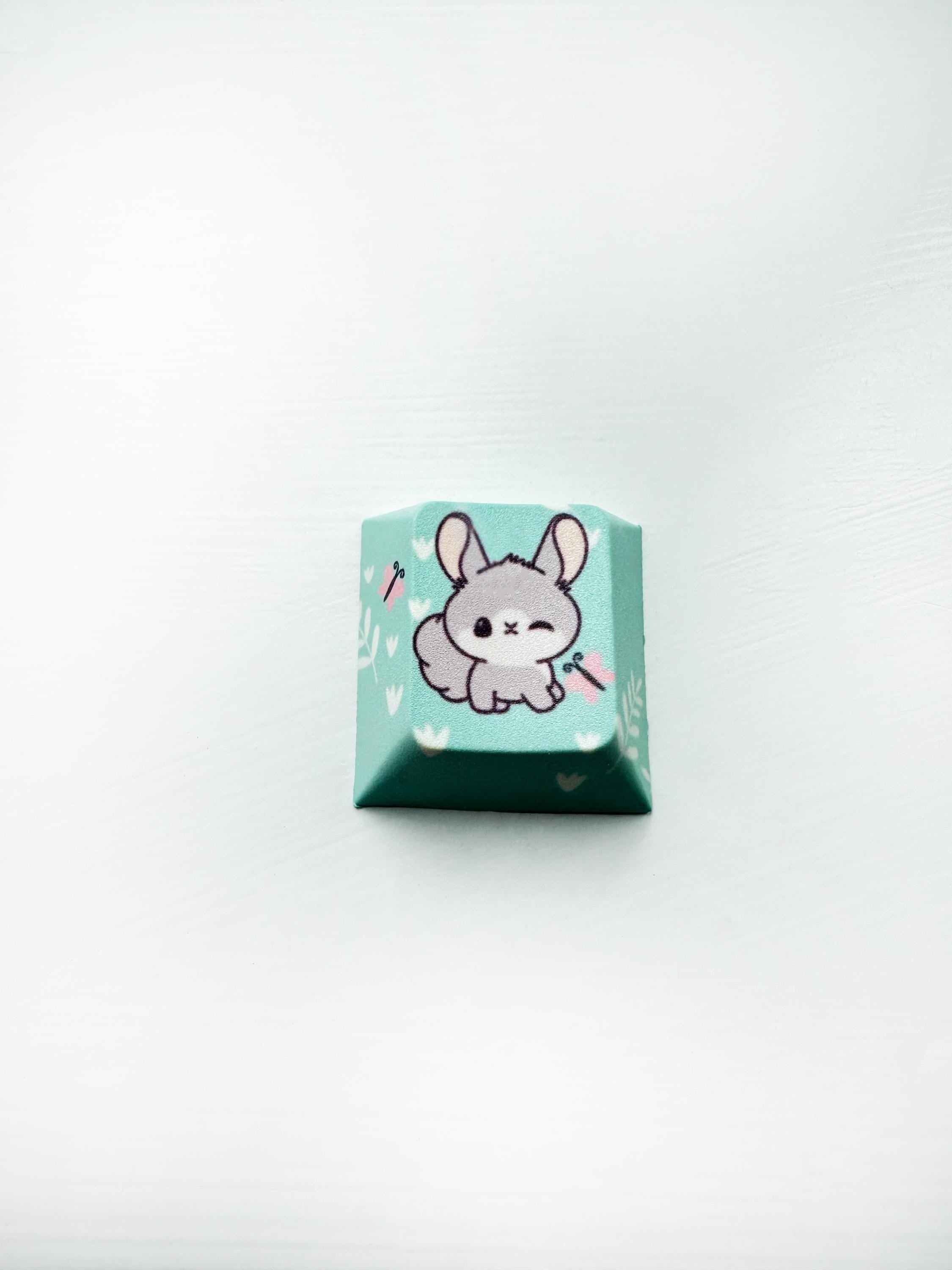 Cute Keycap Set Bunny Cherry Profile Gifts for girl gamers – WASD & Arrow Key Options | Cute Artisan Keycaps for Mechanical Keyboards