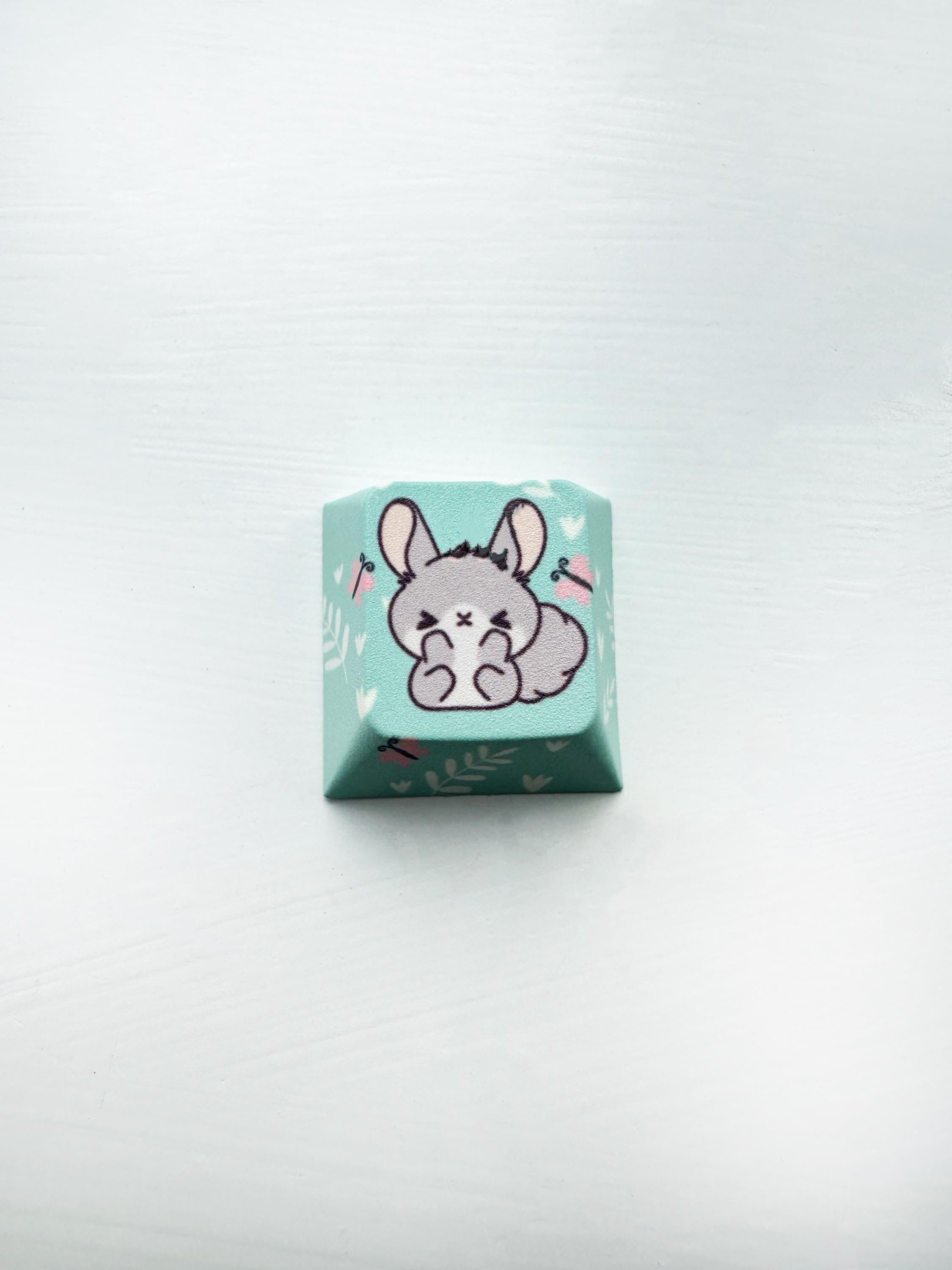Cute Keycap Set Bunny Cherry Profile Gifts for girl gamers – WASD & Arrow Key Options | Cute Artisan Keycaps for Mechanical Keyboards