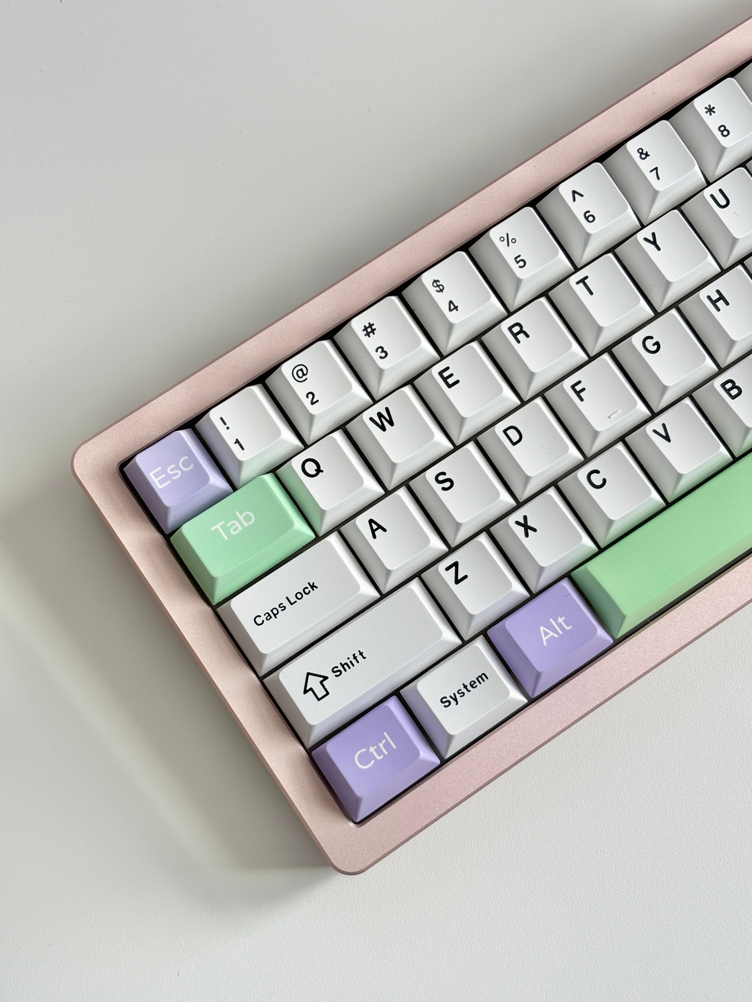 mix and match with green and purple accent keycap set