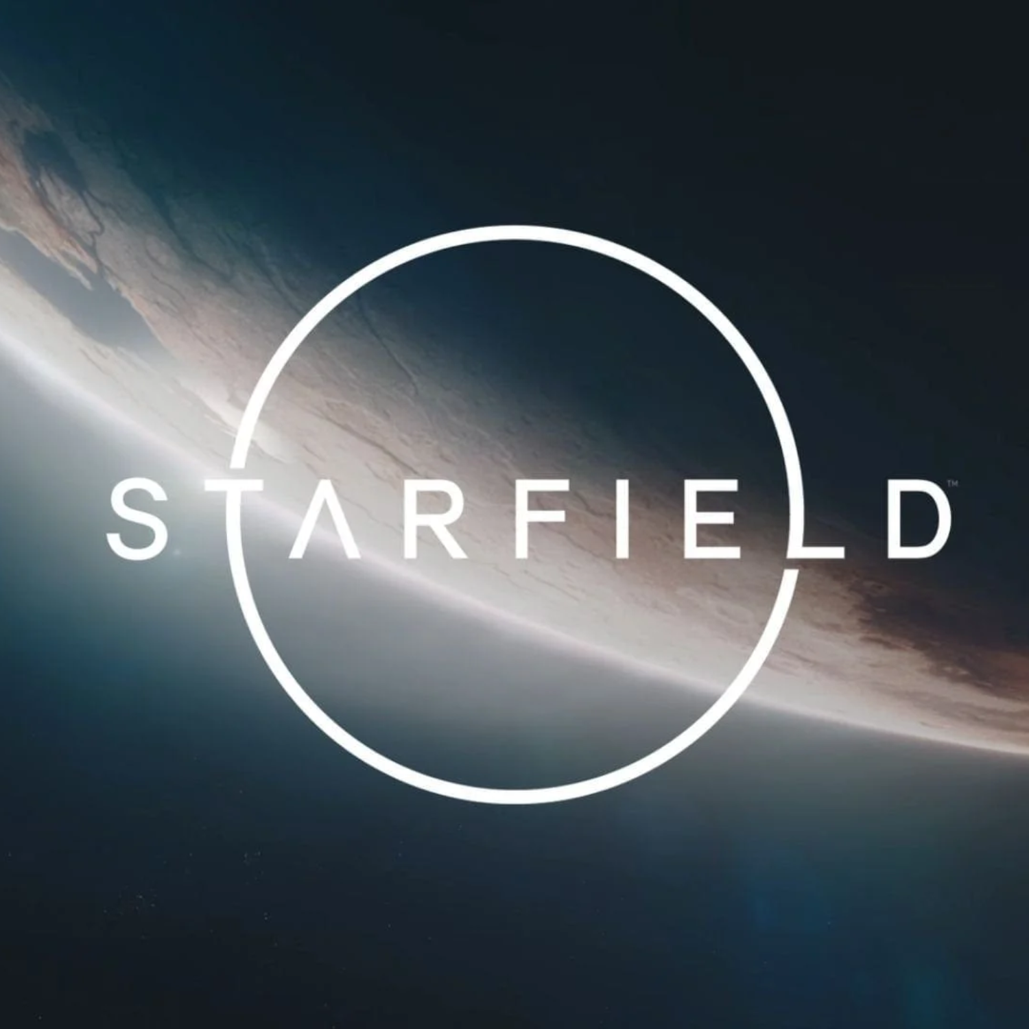 starfield logo in space overlooking a planet