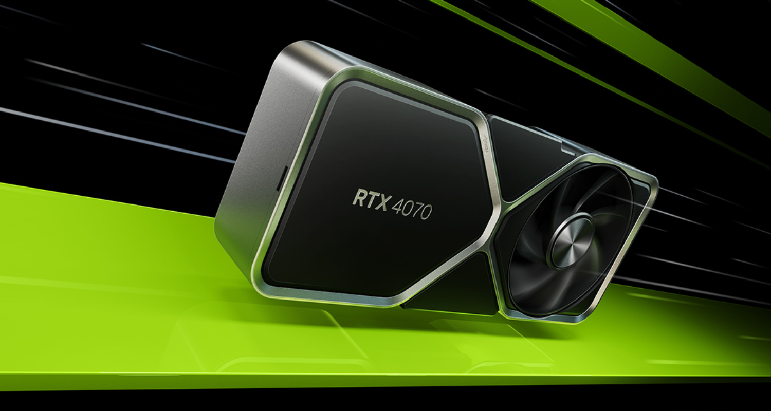 nvidia rtx 4070 on green and black background