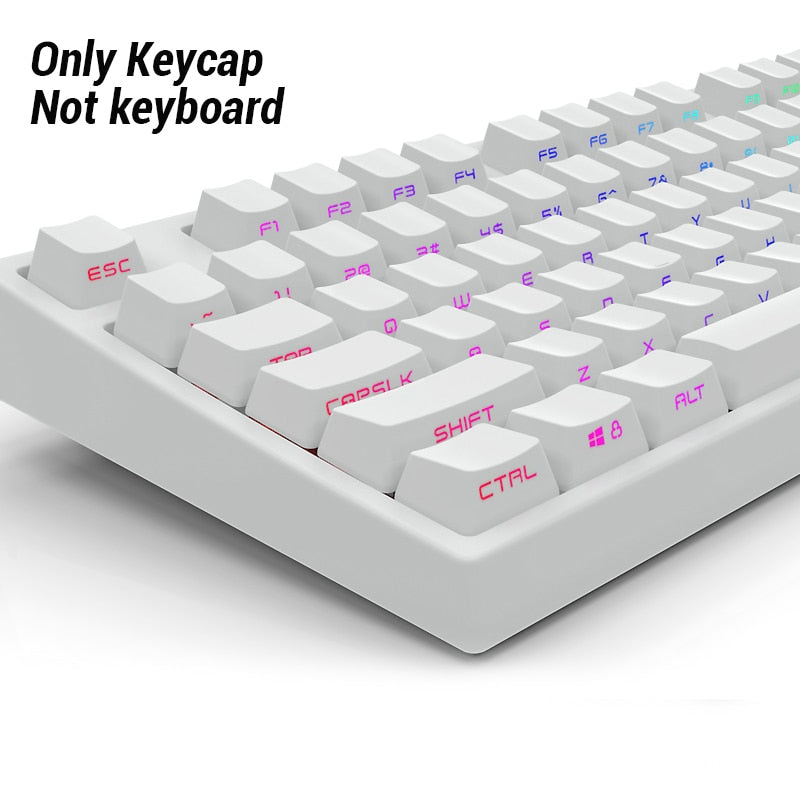 white mechanical rgb keyboard showcasing white south facing keycaps