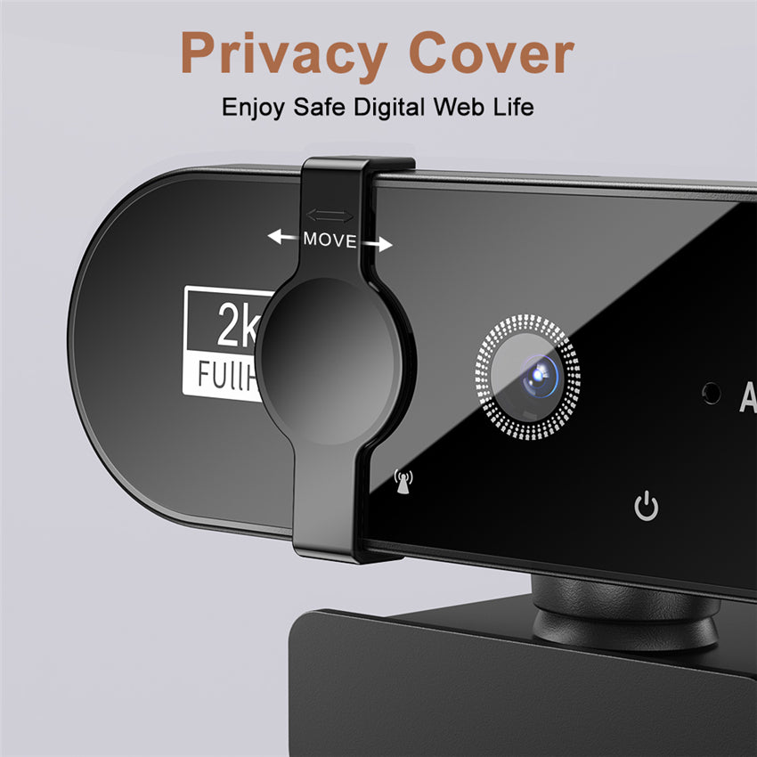 Webcam with Built-in Microphone with privacy cover