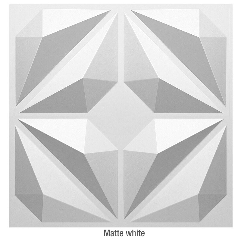 Matte white 3d pattern wall panel