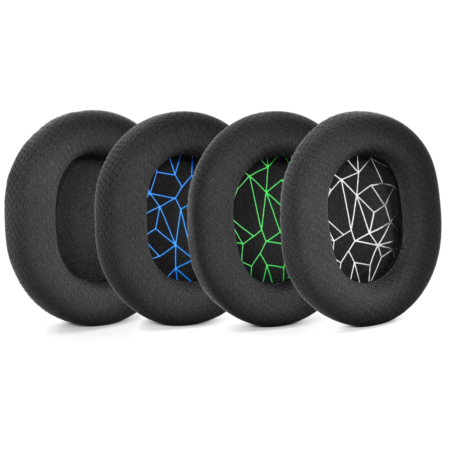 4 SteelSeries Foam Earpads with black, blue, green and white arctic design