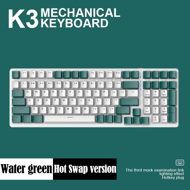 white and green hot swap mechanical keyboard on green background