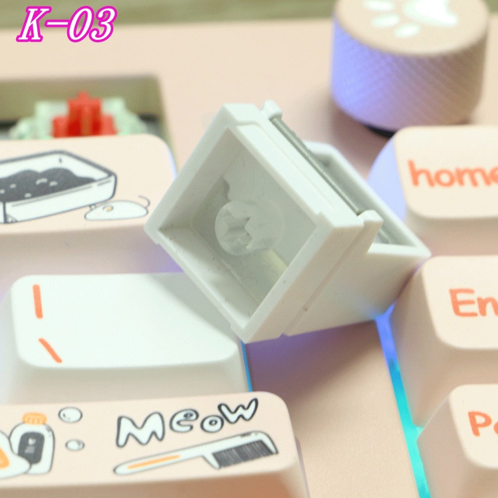 cute white mehcanical keyboard keycaps
