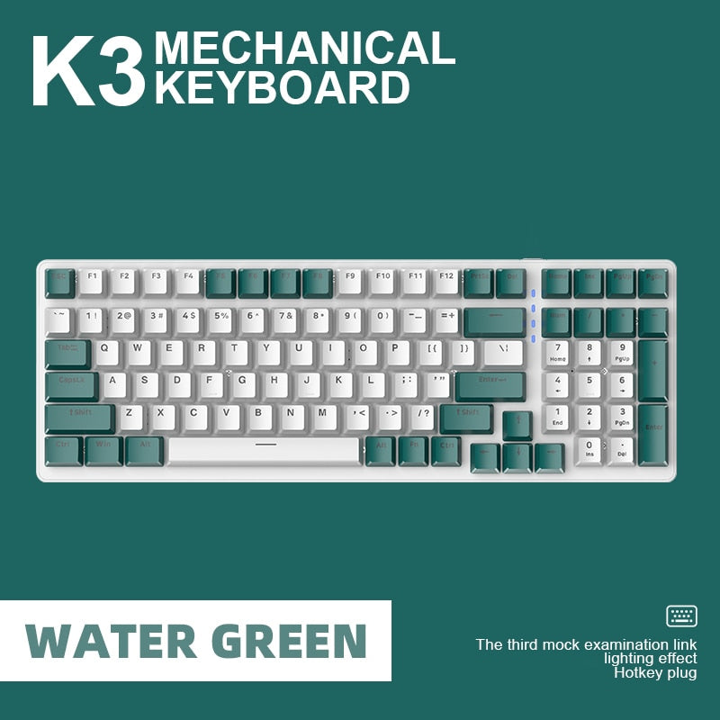 white and green mechanical keyboard