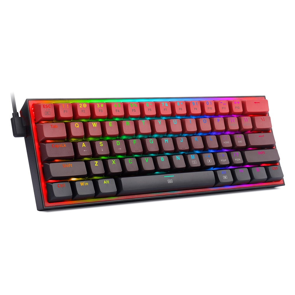 K617 RGB Mini Mechanical Keyboard - Compact and Portable Gaming Keyboard with Customizable RGB Backlighting and Hot-Swappable Red Switches.