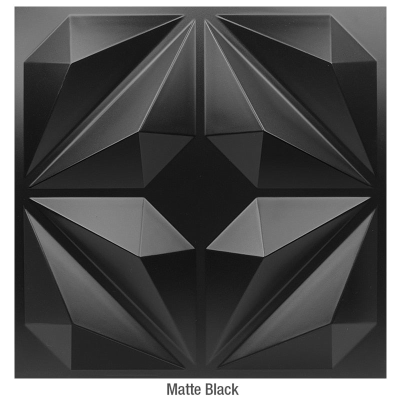 Matte black 3d pattern wall panel
