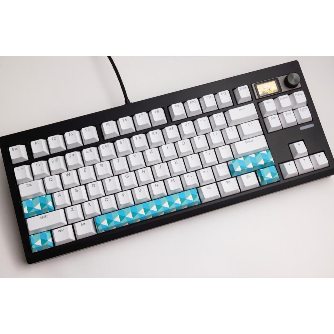 blue abstract accent set on black keyboard