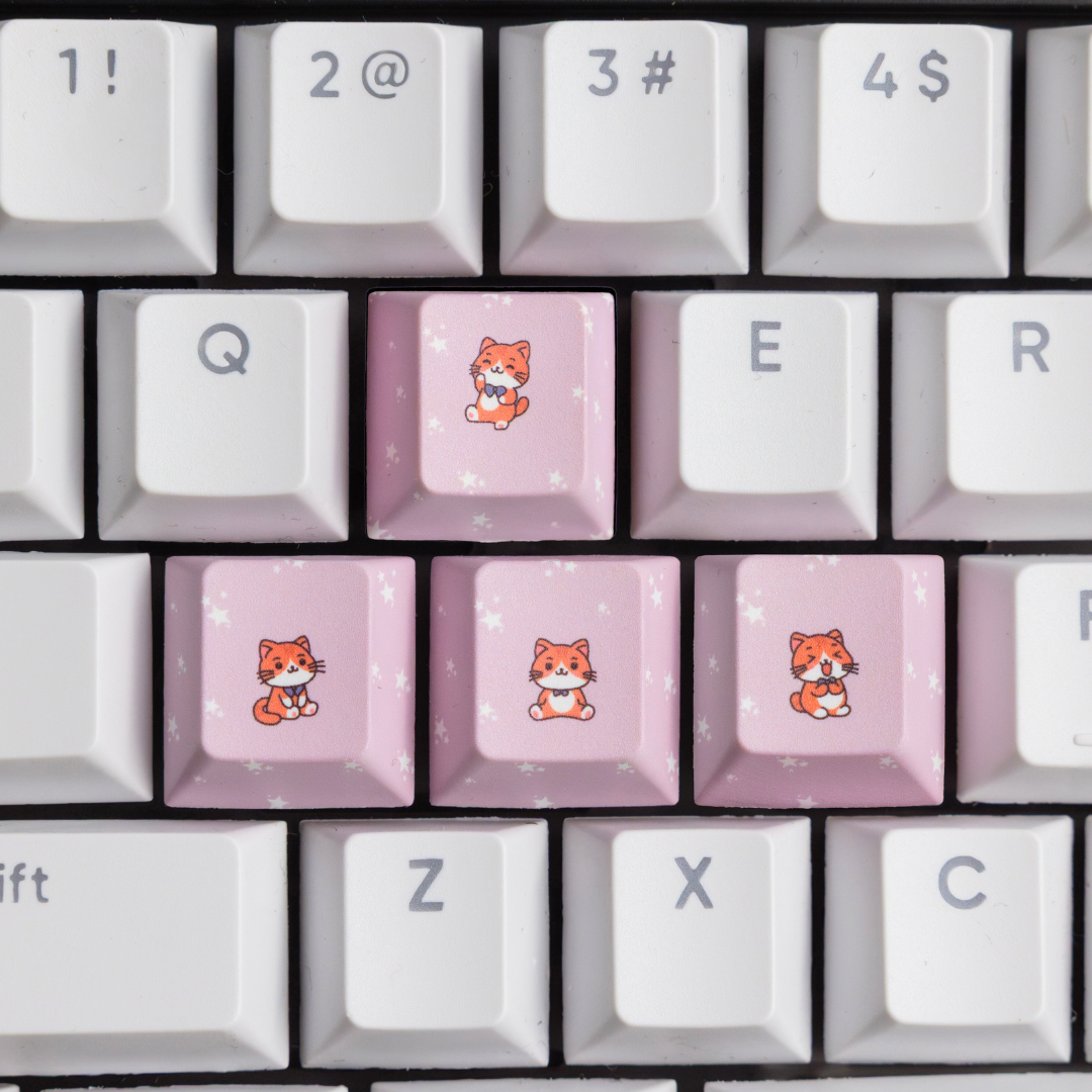 cute cat theme custom keyaps