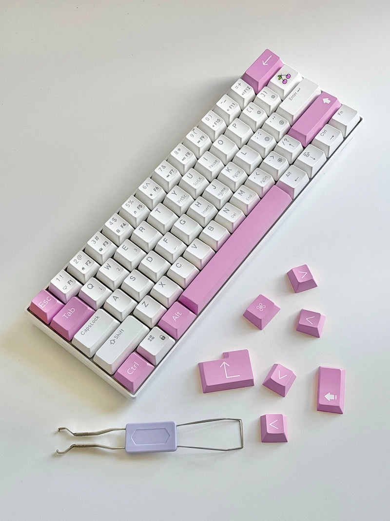 Cherry Blossom Keycap Accent Set – Fruit-Inspired Cherry Profile PBT Keycaps for Mechanical Keyboards