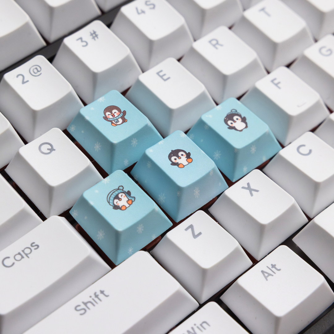 cute penguin keycaps wasd
